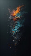 Abstract Minimalist Dark Art Piece with Color Inspired by the Sound of Speed