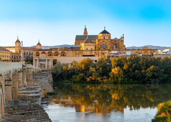 Panoramic view of Cordoba at sunset,