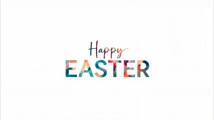 Fototapeta premium Colorful happy easter text design on white background