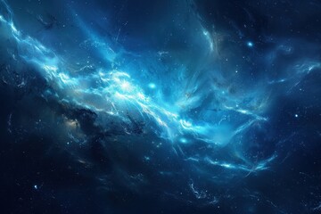 Glowing Nebula and Gaseous Space Clouds in Deep Space
