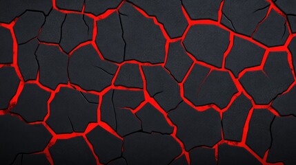 Obraz premium Cracked lava foreground with vibrant red and black hues, creating a fiery and otherworldly atmosphere for mystical designs