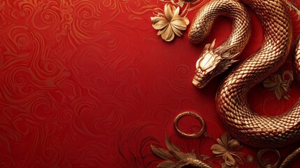 chinese snake new year background with copy space for text