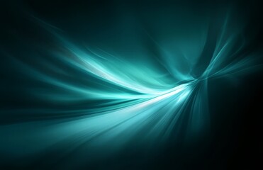 Fototapeta premium Teal Light Tunnel: Abstract image of a glowing teal light tunnel, perfect for backgrounds, website headers, or any project needing a futuristic, dynamic feel. 