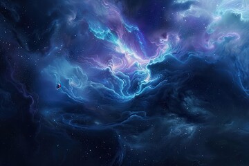 Glowing Nebula and Distant Planet