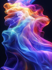 Obraz premium Vibrant abstract waves showcasing a flow of colorful light, perfect for wall art, posters, and modern design themes, enhancing the energy of any space.