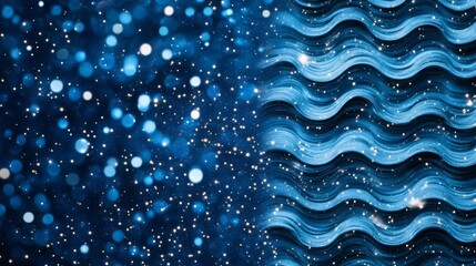 Aquarius with water flowing, surrounded by stardust