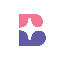 Letter B Logo Design. Abstract b and star logo design