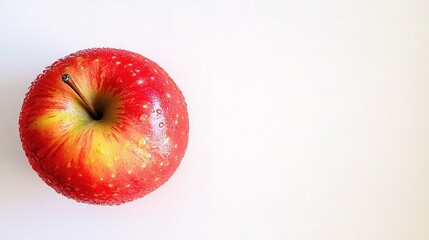 Fresh and Vibrant Red Apple Isolated on a Clean White Background Perfect for Illustrating Health, Nutrition, or Culinary Concepts in Stock Photography