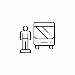 bus stop passenger icon sign vector
