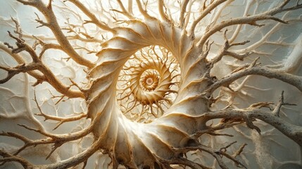 Spiral Structure of Natural Wood Grain Design