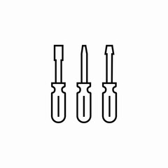 screwdrivers different icon sign vector