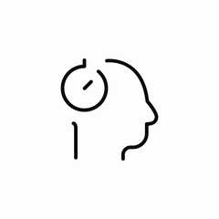 time in head icon sign vector