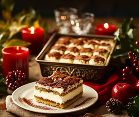 Cozy, festive dessert setting, perfect for the holiday season.