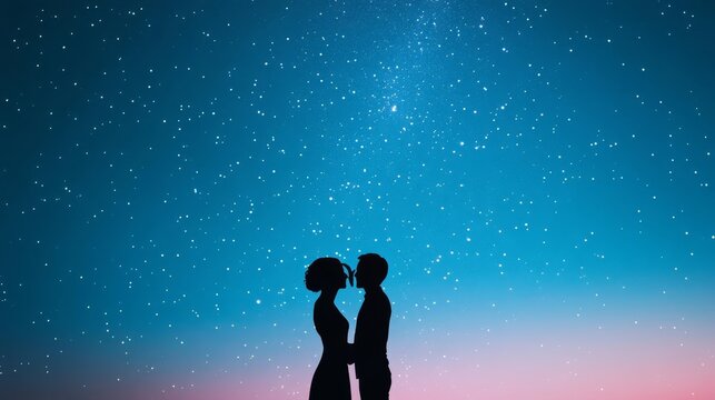 Gemini twins under starlit sky, symbolizing duality and curiosity