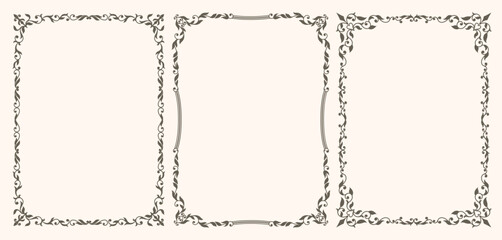 Set of Decorative vintage frames and borders set