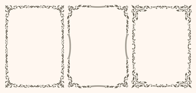 Set of Decorative vintage frames and borders set