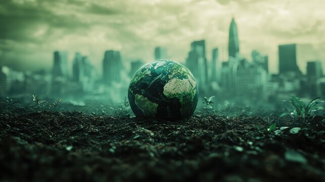 Concept of climate change and global warming highlighting environmental agendas and sustainable development initiatives