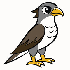 Peregrine falcon cartoon illustration isolated on white background