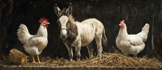 Donkey Goat And Chicken