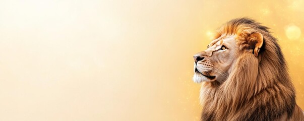 Leo lion with golden light, symbol of pride and bravery