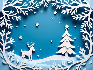 Naklejka premium christmas background with deer