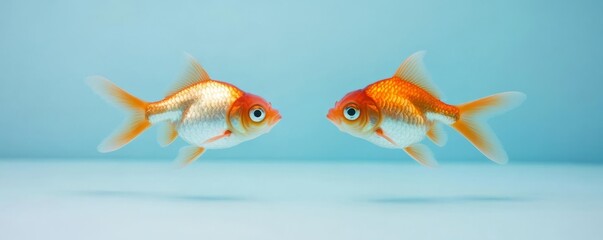 Fototapeta premium Pisces fish swimming in opposite directions, harmony in motion