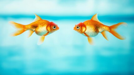 Fototapeta premium Pisces fish swimming in opposite directions, balanced flow