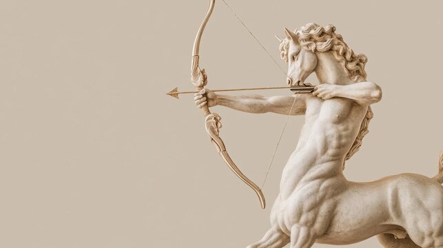 Sagittarius centaur with bow drawn, symbol of freedom