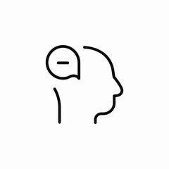 speech bubble minus head icon sign vector