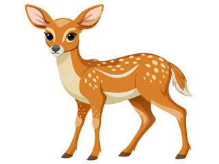 baby deer vector art, animal vector illustration, cute deer cartoon illustration