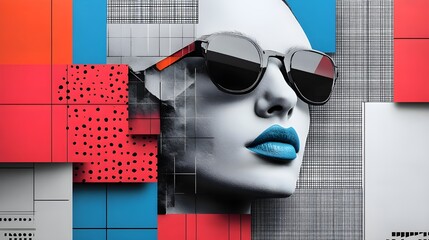 graphic face of lady