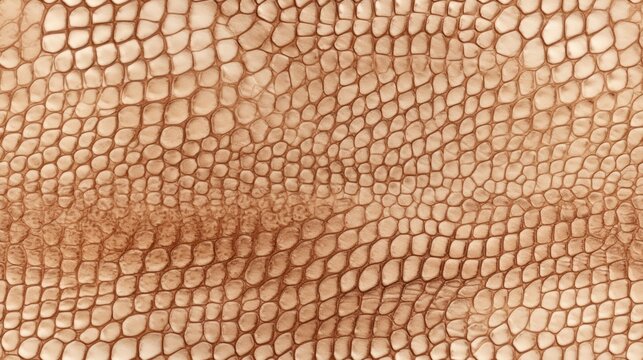 Seamless pattern with beige reptile skin scales texture.