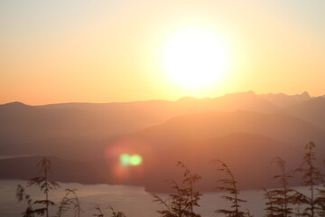 Mountain Hike Sunset View