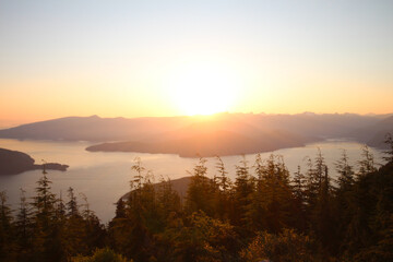 Mountain Hike Sunset View