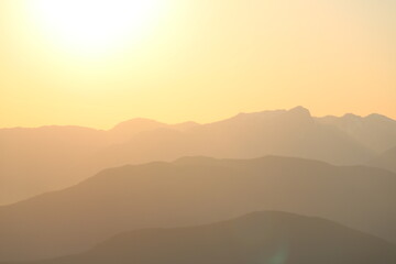 Mountain Hike Sunset View