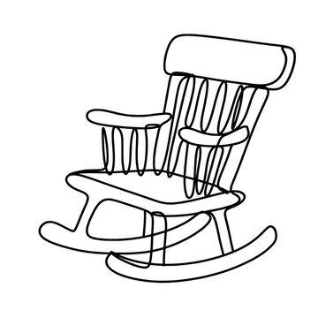 recommend clip art: Rocking chair continuous one line art drawing 