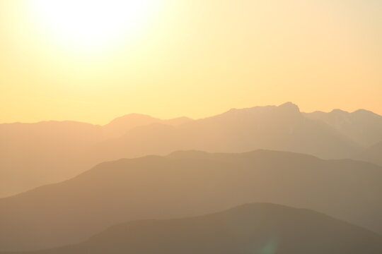 Mountain Hike Sunset View