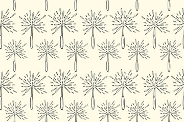 Vector illustration of bingala lights on seamless pattern. Seamless pattern in doodle style