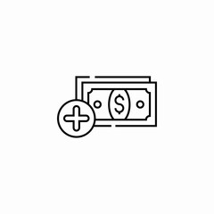 add plus cash money icon sign vector