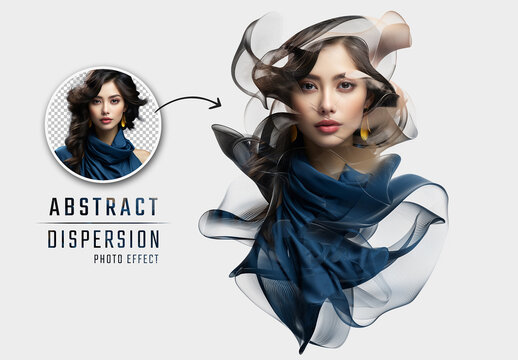 Abstract Smoke Dispersion Photo Effect Mockup. Generative Ai