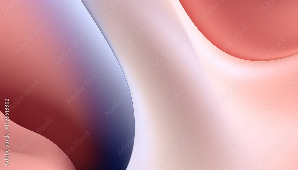 Poster Abstract colorful wavy shapes wallpaper. Modern curvy background with motion effect. Generative ai