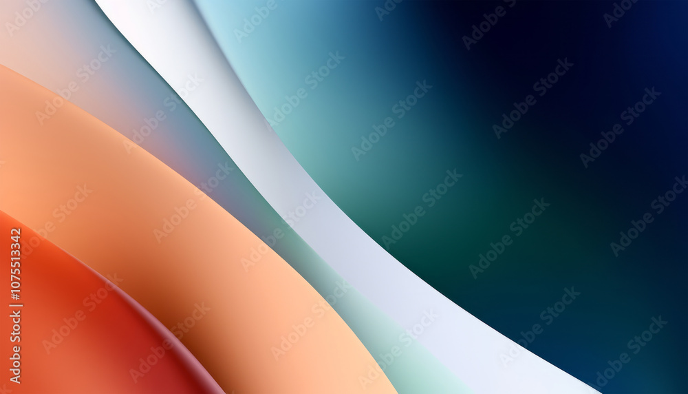 Aufkleber Abstract colorful wavy shapes wallpaper. Modern curvy background with motion effect. Generative ai