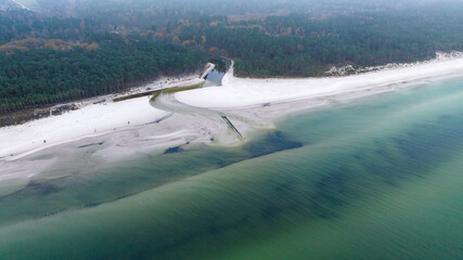 aerial view of Baltic sea, Dębki