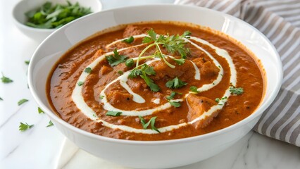 Bowl of Dal Makhani with Cream Garnish