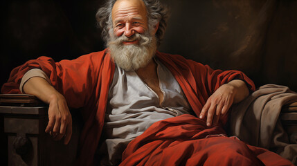 Obraz premium Democritus, the Laughing Philosopher in Classic Portrait