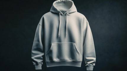 Blank Grey Hoodie Mockup  Casual Streetwear Fashion Design Template