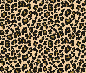 leopard print seamless stylish design, vector pattern with leopard spots, modern cat background
