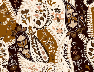 seamless beautiful geometric paisley pattern textile design