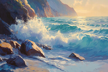 sunset in the mountains