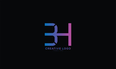 3H BH Abstract initial monogram letter alphabet logo design